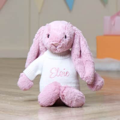 Personalised Jellycat tulip pink bashful bunny soft toy Personalised Soft Toys