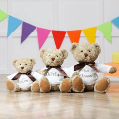 Personalised Keel sherwood bear soft toy in three sizes Christmas Gifts