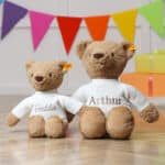 Personalised Steiff Thommy caramel teddy bear soft toy in 2 sizes Baby Shower Gifts 3