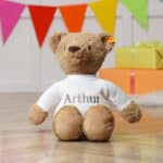 Personalised Steiff Thommy caramel teddy bear soft toy in 2 sizes Baby Shower Gifts 4