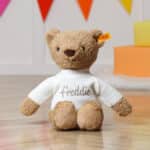 Personalised Steiff Thommy caramel teddy bear soft toy in 2 sizes Baby Shower Gifts 7