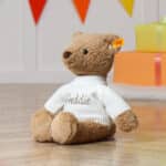 Personalised Steiff Thommy caramel teddy bear soft toy in 2 sizes Baby Shower Gifts 8