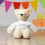 Personalised Steiff Thommy vanilla teddy bear soft toy in 2 sizes Baby Shower Gifts 4