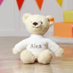 Personalised Steiff Thommy vanilla teddy bear soft toy in 2 sizes Baby Shower Gifts 7